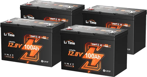 Miniatura 26 de Litime Batería de litio LiFePO4 de 12 V y 165 Ah Bluetooth, batería de ciclo profundo para motores de arrastre, tamaño grupo 31 con densidad