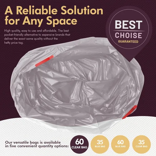 Miniatura 5 de PAMI Bolsas de basura altas con cordón de reciclaje para cocina, bolsas de basura de plástico extra fuertes, forros gruesos para cubos de basura
