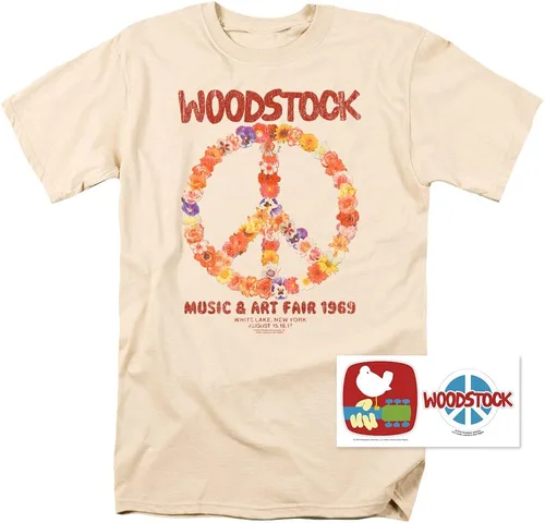 Miniatura 2 de Popfunk Camisetas y calcomanías clásicas Woodstock Peace Symbol Crema