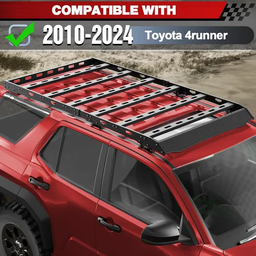 Miniatura 2 de Soporte de techo para Toyota 4Runner 2010-2024 5ª generación, cesta de carga de longitud completa resistente con barras transversales, estante