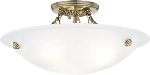 Livex Lighting 4273-01 Oasis - Soporte de techo con 3 luces, latón antiguo