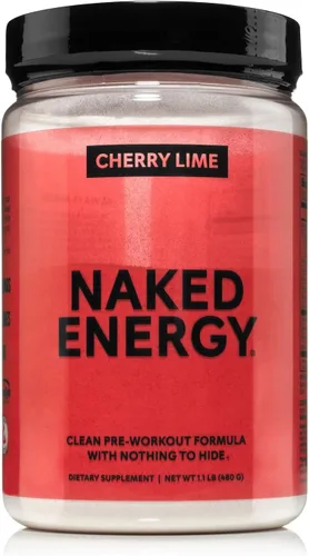 NAKED Cherry Lime Energy - Suplemento limpio para antes del entrenamiento para hombres y mujeres, apto para veganos, sin edulcorantes, colores o