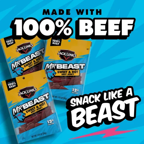 Miniatura 5 de Snacks de Carne Seca de Res Jack Link's, Dulce y Picante, Excelentes para Rellenar Calcetines Navideños y Regalos, 1.25 Onzas (Paquete de 10)