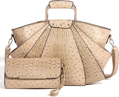 Miniatura 11 de Bolso de Mujer de Gran Capacidad de Cuero Cartera de Diseñador de Moda con Asa Superior de Metal Bolsos de Mano para Mujer Bandolera Bolsos Grandes