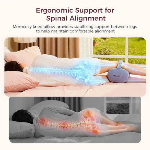 Miniatura 3 de Momcozy Almohada de rodilla para dormir de lado, espuma viscoelástica suave y diseño sin pellizcos, alivia el dolor de rodilla, piernas y ciática