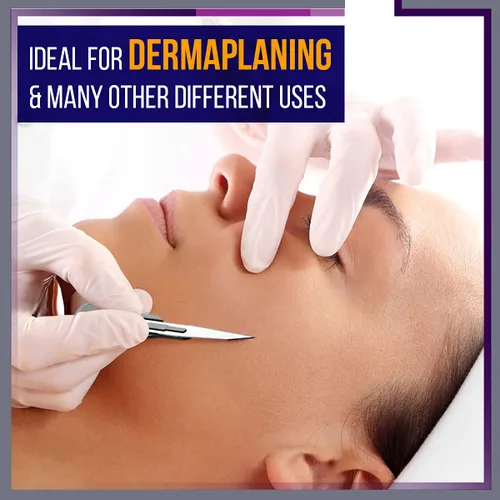 Miniatura 5 de Mymed Mini maquinilla de afeitar Dermaplane #11 para la cara de las mujeres, maquinilla de afeitar manual, paquete de 25