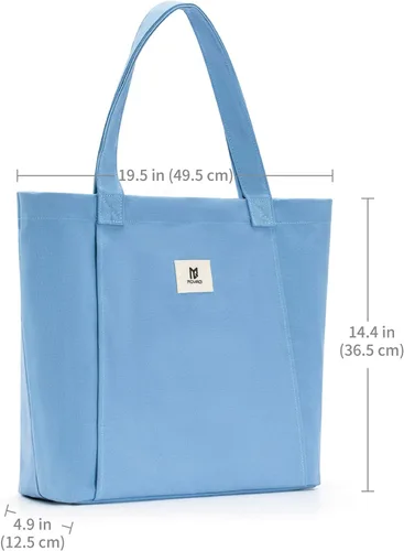 Miniatura 4 de Bolsa de hombro con bolsillo para transportar esterilla de yoga Moyaqi de lona, bolsa de transporte para oficina, entrenamiento, pilates, viaje