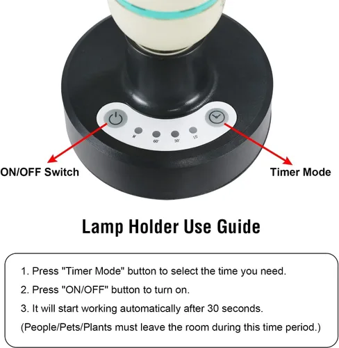 Miniatura 7 de Lámpara desinfectante UV de 36 vatios, paquete de 2 unidades, 72 W, con control remoto, potente luz UVC con base E26 para sótano, dormitorio