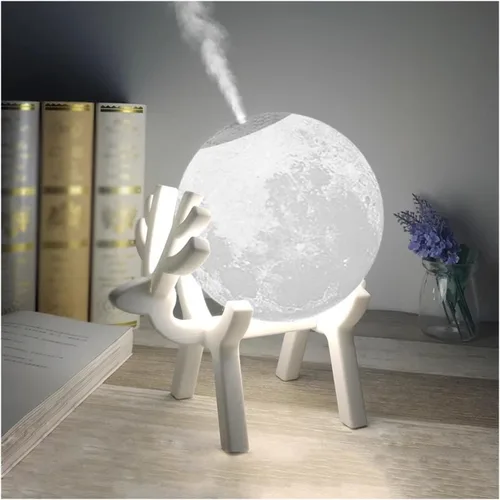 Miniatura 8 de Humidificadores para dormitorio, 29.8 fl oz, humidificador de aire ultrasónico, difusor de aceite esencial USB 3D estereoscópico de luna, lámpara