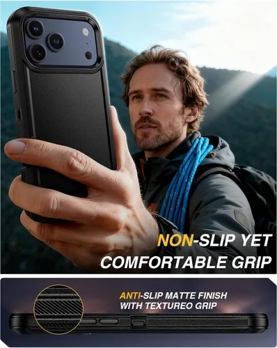 Miniatura 7 de Lanhiem Funda magnética para iPhone 17 Pro Max con funda de clip para cinturón, [compatible con Magsafe] resistente y resistente de 3 capas