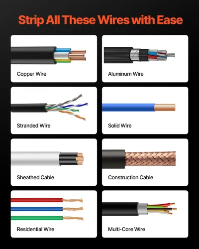 Miniatura 6 de VEVOR Máquina peladora eléctrica de cables, 0.06-1.57 pulgadas, pelacables motorizado automático de 400 W, pelador de cables 9.84 IPS (49.2 ft/min)