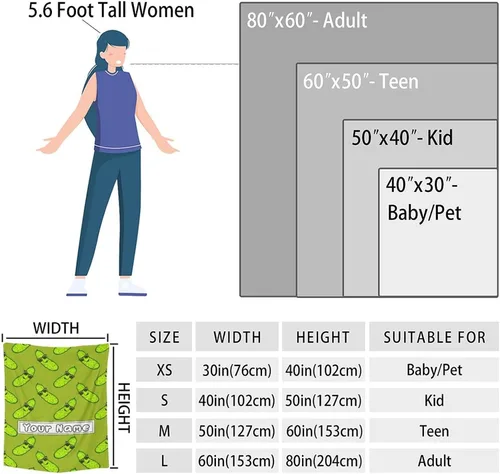 Miniatura 3 de Manta personalizada de pepinillo para adolescentes - Tamaño de manta de 50x60 pulgadas - Mantas suaves y esponjosas y acogedoras de regalo - Manta