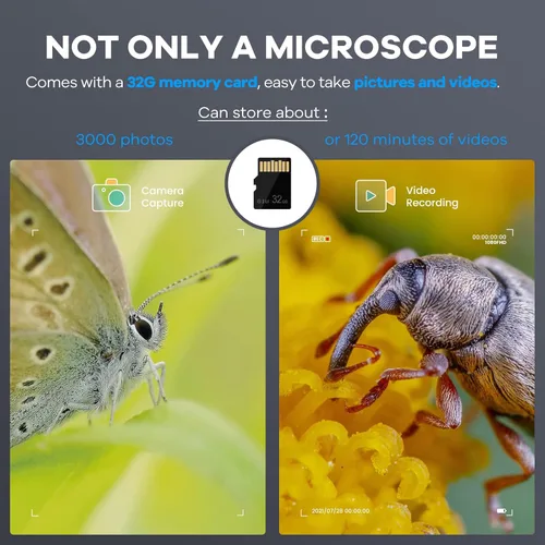 Miniatura 6 de Andonstar AD203 - Microscopio digital portátil de mano, microscopio de bolsillo USB con pantalla de 4 pulgadas para niños y adultos, negro, video