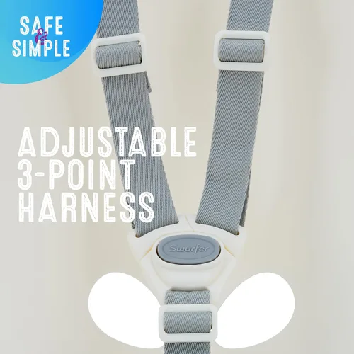 Miniatura 2 de Swurfer Columpio de coco para niños pequeños, cómodo columpio para bebé al aire libre, arnés de seguridad ajustable de 3 puntos, sistema de bloqueo