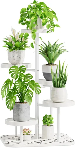 Miniatura 13 de iDavosic.ly Soporte para plantas de 3 niveles para interiores, estante de metal de esquina escalonada para múltiples flores, estante alto