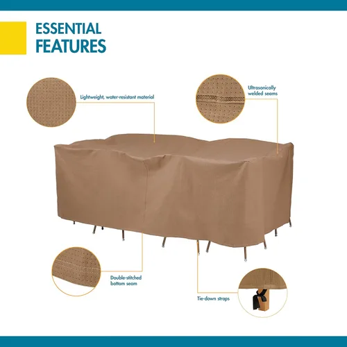 Miniatura 5 de DUCKCOVERS® Essential - Juego de mesa y silla rectangular u ovalada de 90 pulgadas, resistente al agua, funda para mesa y silla al aire libre