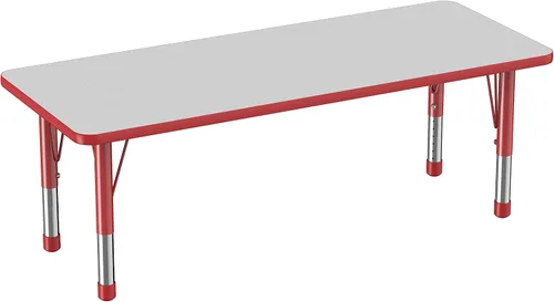Miniatura 119 de FDP - Mesa rectangular para actividades escolares y aulas (24 x 36 pulgadas), patas gruesas para niños pequeños, altura ajustable de 15 a 24