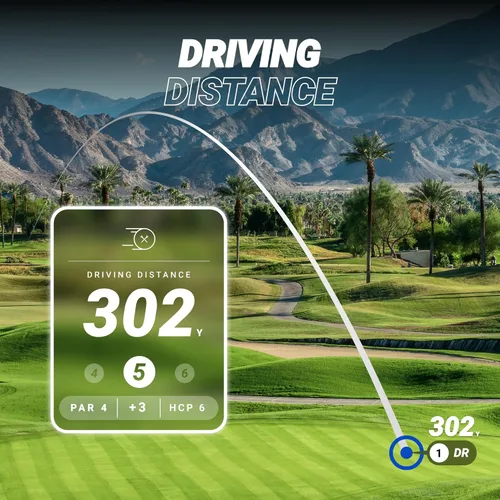 Miniatura 6 de Blue Tees Golf Player+ Altavoz GPS alimentado por IA - Pantalla táctil, batería de más de 10 horas, más de 40,000 campos, distancias visuales y Negro