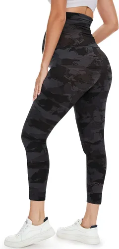 Miniatura 5 de HLTPRO Paquete de 13 leggings de maternidad sobre el vientre, pantalones de maternidad con bolsillos para mujer, leggings de yoga para entrenamiento