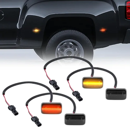 Miniatura 8 de Gempro Luces LED de doble guardabarros laterales para Chevy Silverado GMC Sierra 2500 3500 2001-2014 rojo ámbar, luces de marcador de cama de doble