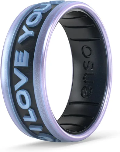 Miniatura 7 de Enso Rings Anillo de silicona Star Wars – Diseño cómodo y flexible – Lo sé (Aurebesh) – Perla Negra/Perla – Talla 8 I Know (Aurebesh) Perla