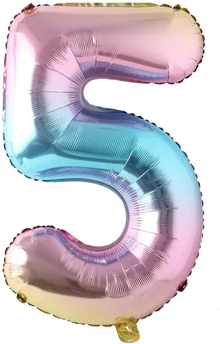 Miniatura 7 de Globos de números de 32 pulgadas, globo de aluminio, bola de dígitos degradados de arco iris, decoración de fiesta de cumpleaños, suministros