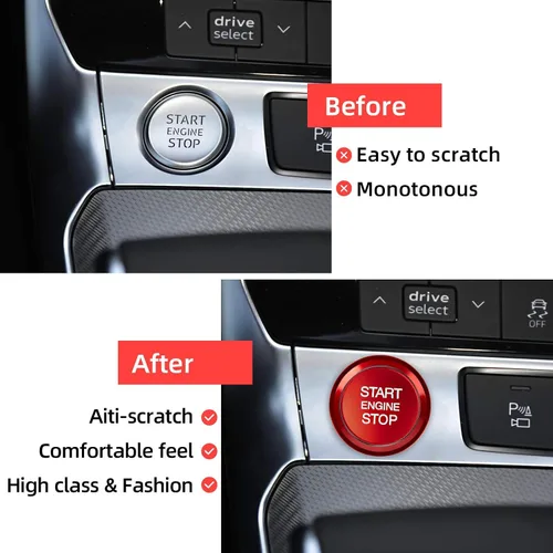 Miniatura 3 de Cubierta decorativa para botón de arranque del motor de automóvil, anillo y moldura para Audi A4L/A5/A6L/A7/A8/Q3/Q5/Q7, aleación de aluminio