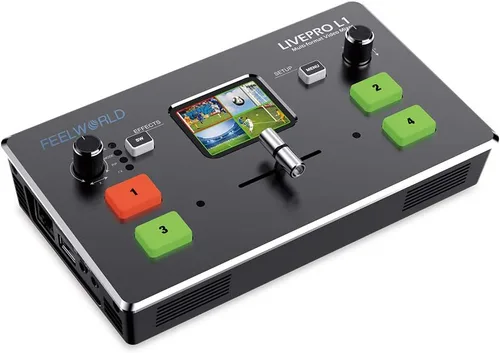 FEELWORLD LIVEPRO L1 4 x HDMI Entradas Multi Formato Video Mezclador Conmutador USB 3.0 Salida en tiempo real Transmisión en vivo Multi Cámara
