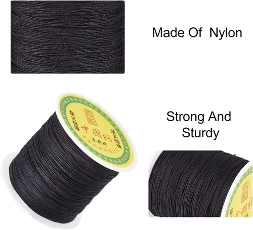 Miniatura 4 de Pandahall - Cordón de nailon trenzado de 0.020 in, cuerda de nailon trenzado de 150 yardas con carrete de plástico para manualidades y fabricación