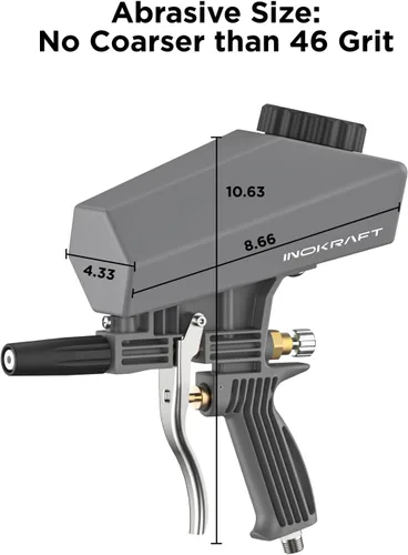 Miniatura 7 de Inokraft Kit de pistola chorreadora de arena portátil a prueba de fugas con separador de aceite-agua y boquilla de extensión, mini chorreadora