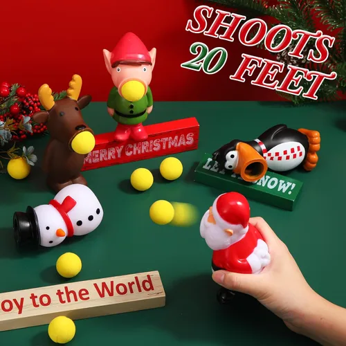 Miniatura 5 de Zubebe Juguetes de Navidad Lanzador de Pelotas de Espuma con Pelotas de Espuma que Dispara hasta 20 Pies para Niños Juego Interior y Exterior