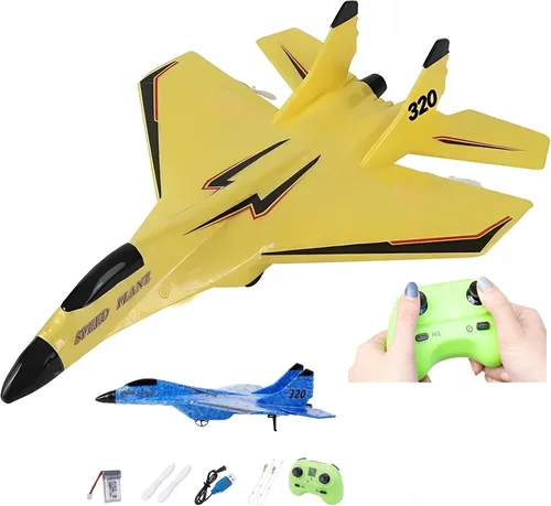 Avión inalámbrico de juguete con control remoto - 2023 Nuevo avión RC Su-35 de 2.4 GHz con luces, avión de combate RC de espuma para adultos al aire