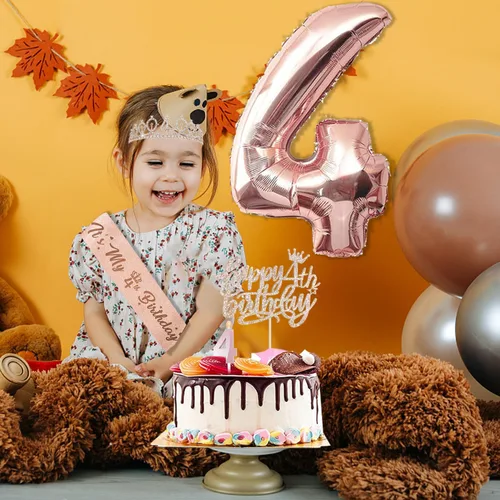 Miniatura 32 de Decoraciones de cumpleaños de 30 años para ella, banda y corona de cumpleaños de 30 años, adorno para pastel de cumpleaños y velas, tarjeta