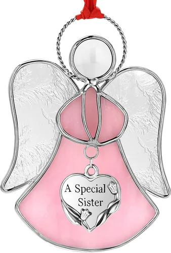 Miniatura 16 de Atrapasoles de Vidrio Emplomado para Ventanas Colgantes de Ángel Azul Adorno Personalizado de Metal Regalos Decorativos para Mamá Abuela Amiga