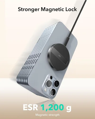 Miniatura 6 de ESR HaloLock - Cargador Magsafe con soporte, carga de iPhone de 15 W, cargador inalámbrico para iPhone serie 17-12, AirPods Pro, Galaxy S26/S25
