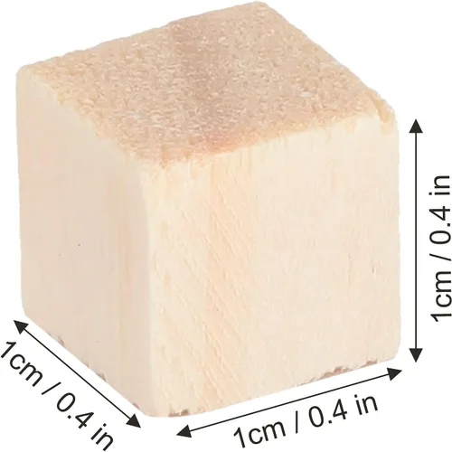 Miniatura 5 de Cubos de madera, 100 unidades, bloques de madera de 0.4 in, cubos de madera sin terminar, pequeños bloques cuadrados de madera para manualidades