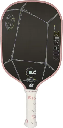 Six Zero Quartz Pickleball Paddle - Affordable, Premium Construction, Raw Carbon Rosa
