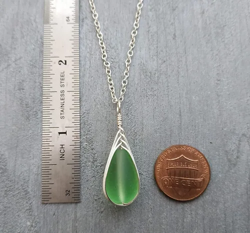 Miniatura 60 de Yinahawaii Collar de cristal de mar hecho a mano, joyería hawaiana para mujer, collar de lágrima trenzada, joyería única de cristal de mar