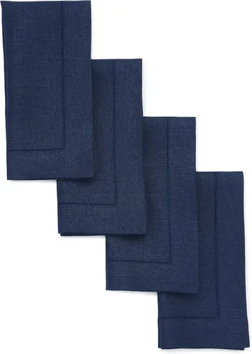 Miniatura 77 de Solino Home Juego de 4 manteles individuales de lino – Manteles individuales clásicos con vainica azul cielo de 14 x 19 pulgadas – manteles 09: Azul