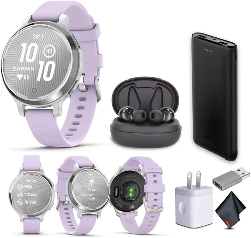Miniatura 9 de Garmin Lily 2 - Reloj inteligente pequeño y elegante de hasta 5 días de duración de la batería, pantalla oculta, lente modelada, color crema