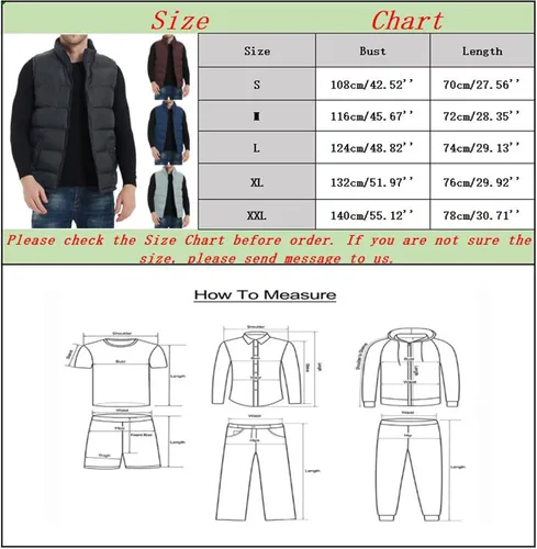 Miniatura 3 de Chaleco acolchado de invierno para hombre abrigo ligero con cremallera sin mangas resistente al agua chaleco de esquí plegable