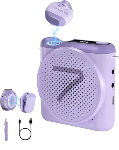 Miniatura 10 de 7RYMS WA2 Amplificador de voz inalámbrico para profesor con micrófono de solapa magnético, altavoz de micrófono portátil, cancelación de ruido