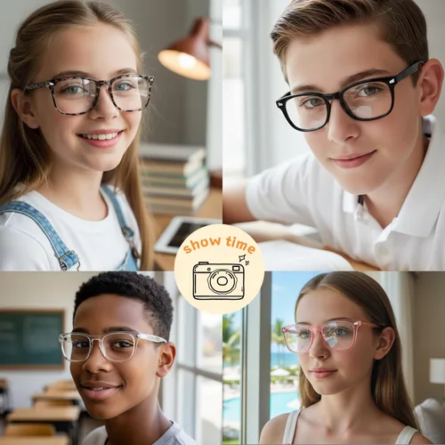 Miniatura 3 de Gafas de luz azul para niños y niñas, paquete de 2 lentes de luz azul para adolescentes y niños, anteojos falsos, anteojos para niños pequeños, de 6
