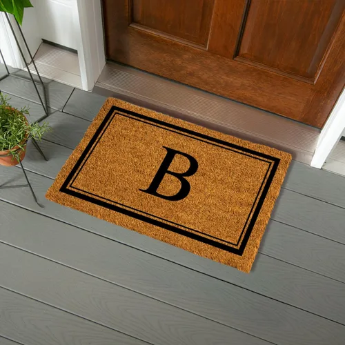 Miniatura 12 de Evergreen - Tapete de entrada con monograma con letra W, 28 x 16 pulgadas, fibra de coco natural que atrapa la suciedad, para todas las estaciones