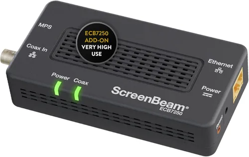 Miniatura 12 de ScreenBeam Adaptador de red MoCA 2.5 para Internet de mayor velocidad, Ethernet a través de coaxial, adaptador de complemento único para red MoCA