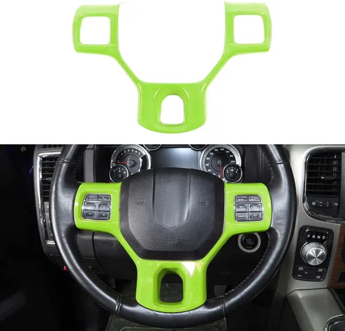 Miniatura 7 de Hoolcar Cubierta Interior del Volante ABS con Ajuste de Fibra de Carbono para Accesorios Dodge RAM 1500 2010-2017, Rojo Fibra de carbono roja