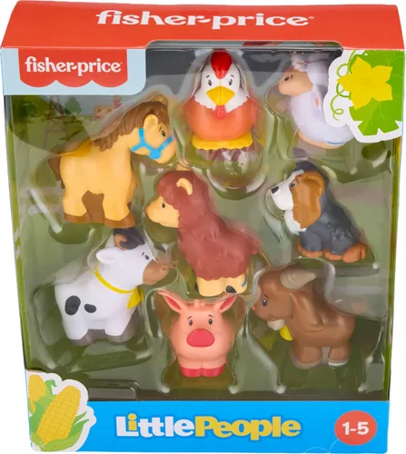 Miniatura 6 de Fisher-Price Little People juguetes para niños pequeños de granja Animalitos amigos 8 piezas juego de figuras para juego de rol Edades 1+ años