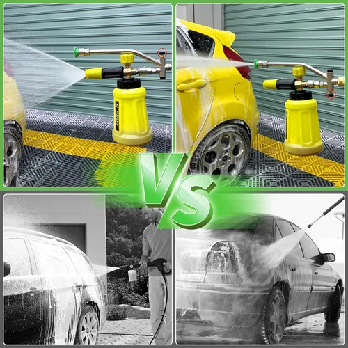 Miniatura 3 de FIXFANS Cañón de espuma de doble conector accesorio para lavadora a presión, cañón de jabón de doble punta, adaptador de repuesto para lavadora