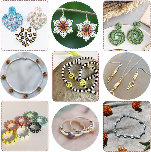 Miniatura 6 de 5000 cuentas de semillas de vidrio verde a granel, pequeñas cuentas espaciadoras de cintura para pulseras, collares, joyería, proyectos