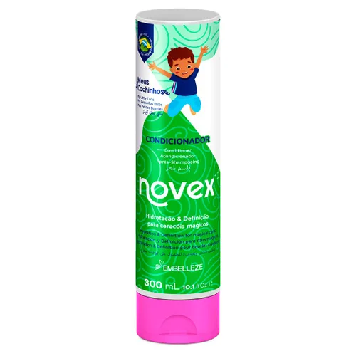Novex My Little Curls Acondicionador – Infundido con aloe vera y aceite de ricino (para todas las texturas de rizos); producto para el cabello de